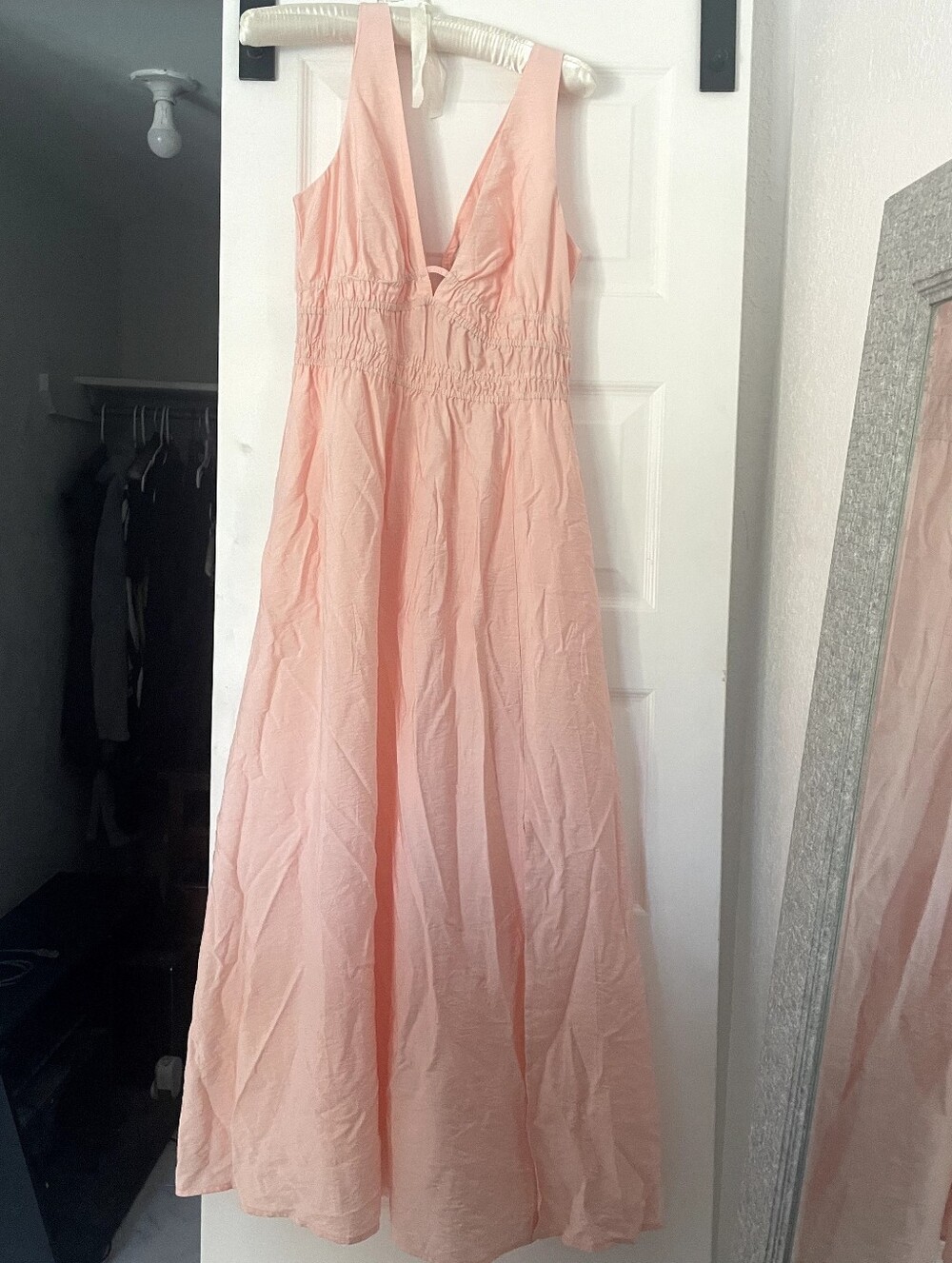 a new day Peach Pink V-Neck Maxi Dress New Small